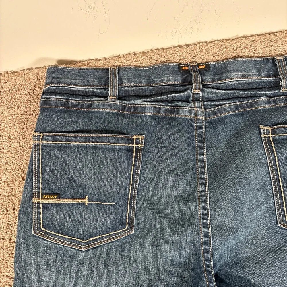 Ariat Rebar M5 Straight Leg Mens Jeans 42x36 (Fits 42x32) Blue Workwear Denim